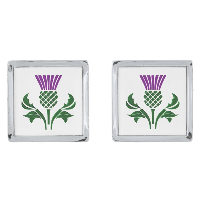 Scottish emblem thistle cufflinks (Front)