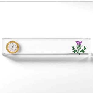 Scottish emblem thistle desk name plate