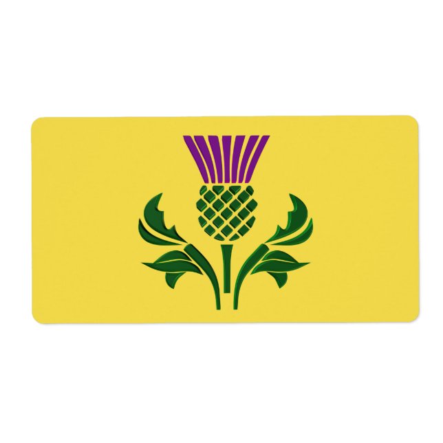 Scottish emblem thistle label (Front)