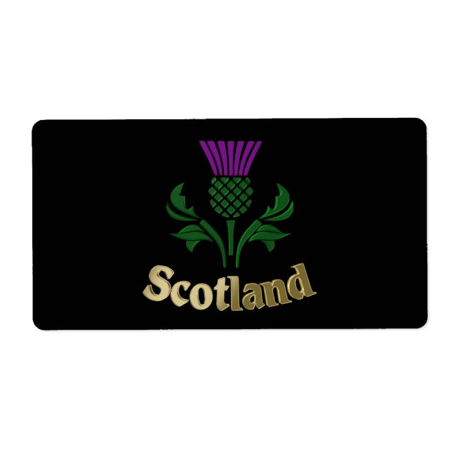 Scottish emblem thistle label (Front)