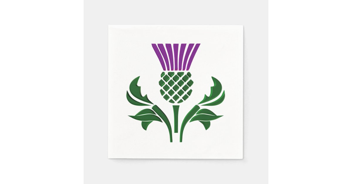 Scottish emblem thistle paper napkin