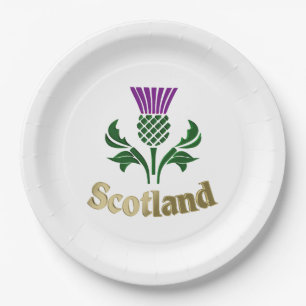 Scottish emblem thistle paper plates