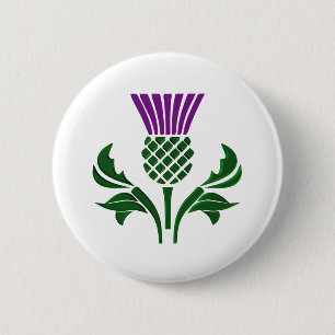 Scottish emblem thistle pinback button