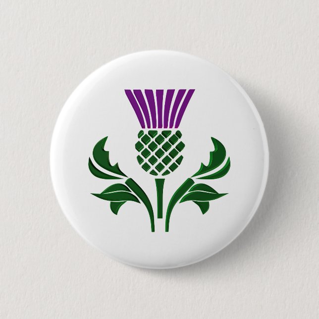 Scottish emblem thistle pinback button (Front)