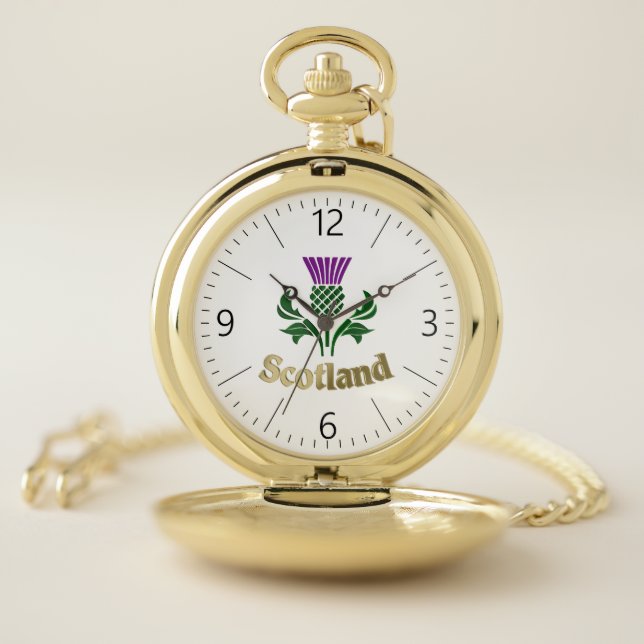 Scottish emblem thistle pocket watch (Inside)