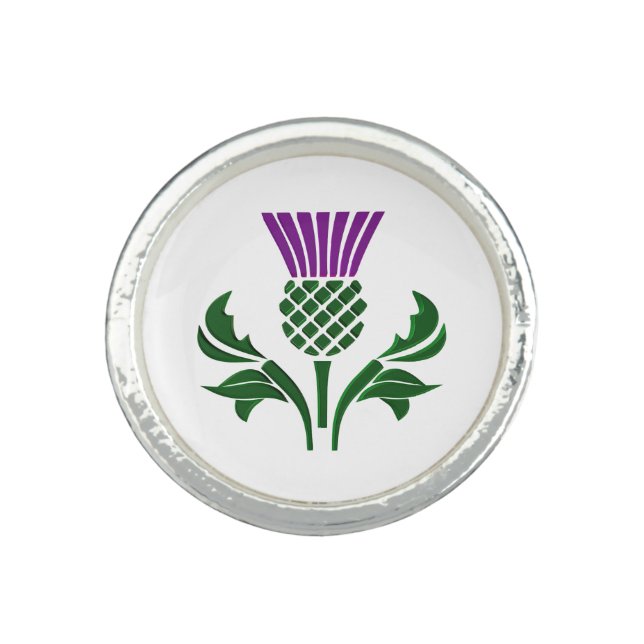 Scottish emblem thistle ring (Front)
