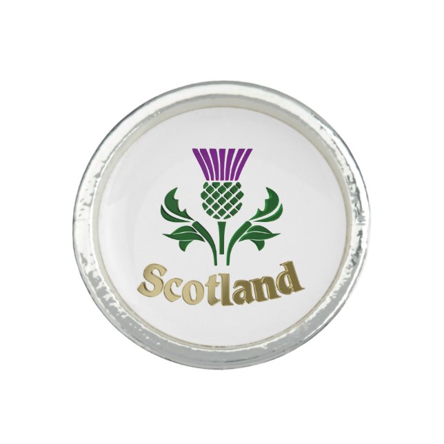 Scottish emblem thistle ring (Front)