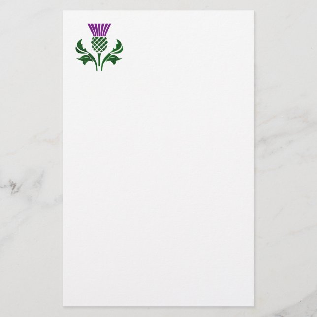 Scottish emblem thistle stationery (Front)