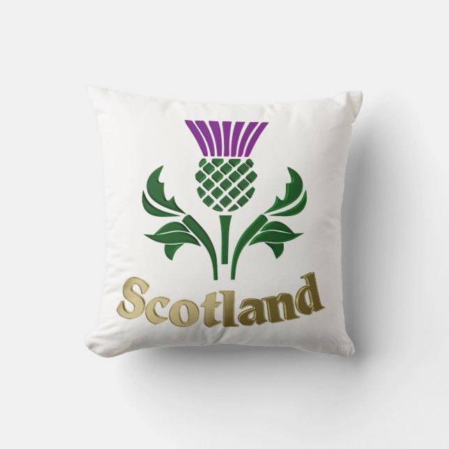 Scottish emblem thistle throw pillow (Front)