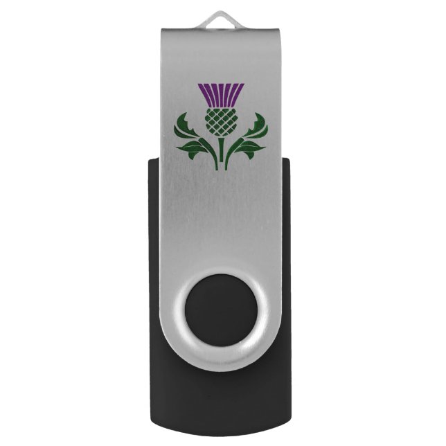 Scottish emblem thistle USB flash drive (Back (Vertical))