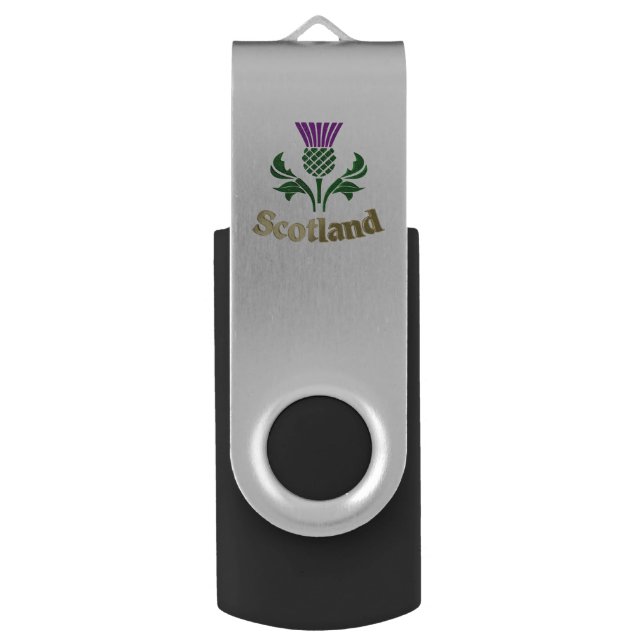 Scottish emblem thistle USB flash drive (Back (Vertical))