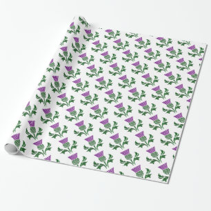 Scottish emblem thistle wrapping paper