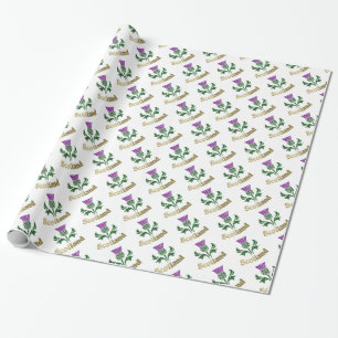 Scottish emblem thistle wrapping paper