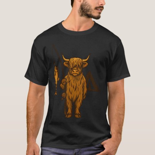 Scottish Fisherman Highland Cow  T-Shirt