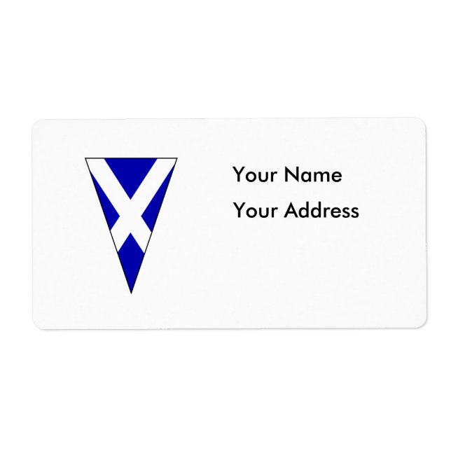 Scottish Flag As Bunting Triangle Label (Front)