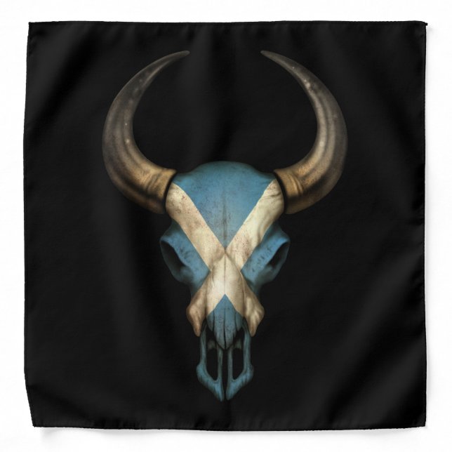 Scottish Flag Bull Skull Bandana (Front)