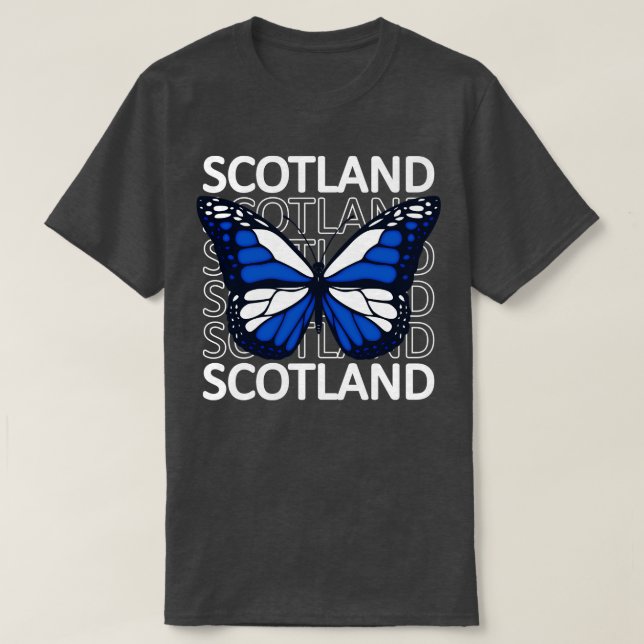 Scottish Flag Butterfly T-Shirt (Design Front)