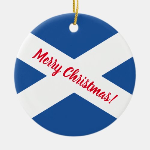 Scottish flag Christmas tree photo ornament
