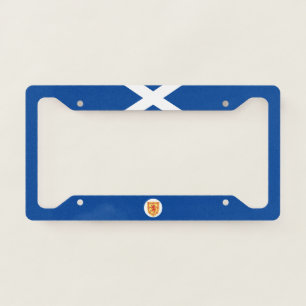 Scottish flag-coat of arms license plate frame