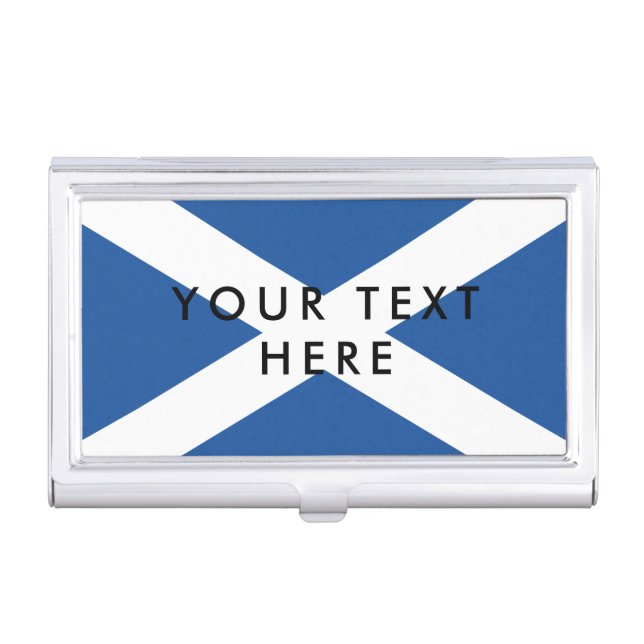 Scottish flag custom metal business card holder (Front)