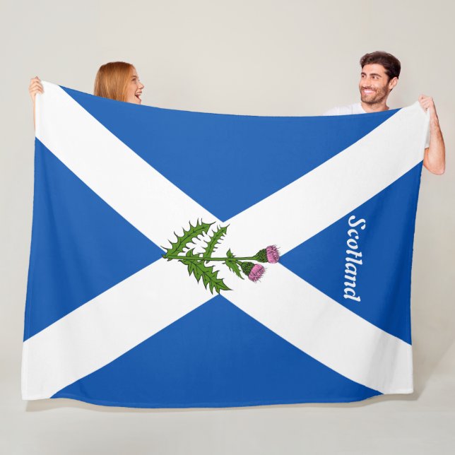 Scottish flag fleece blanket (In Situ)