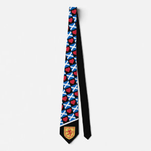 Scottish Flag Heart & Coat of Arms Scotland Pride Neck Tie