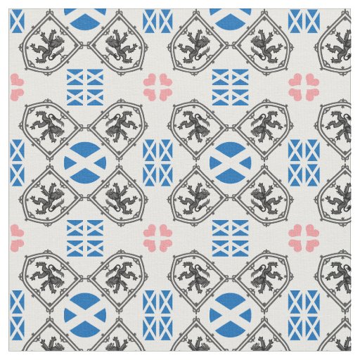 Scottish Flag & Lion, fashion Hearts /Scotland Fabric