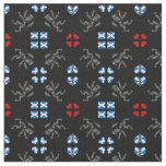 Scottish Flag &amp; Lion Hearts, Scotland fashion BLKH Fabric