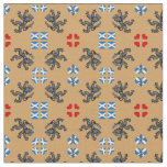 Scottish Flag &amp; Lion Hearts, Scotland fashion GLD3 Fabric