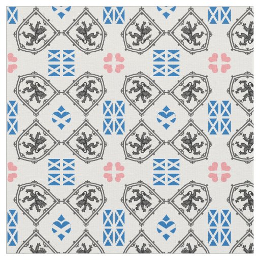 Scottish Flag & Lion Hearts, Scotland fashion IND Fabric