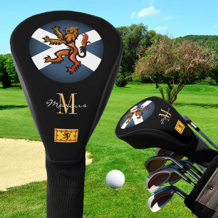 Scottish Flag & Lion, Monogrammed Golf Clubs Head Cover