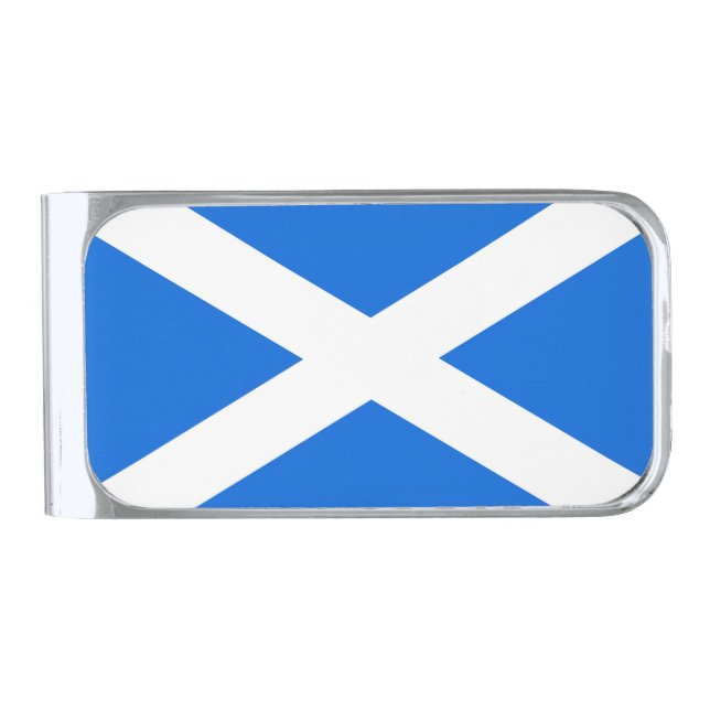 Scottish Flag mccnt Silver Finish Money Clip (Front)
