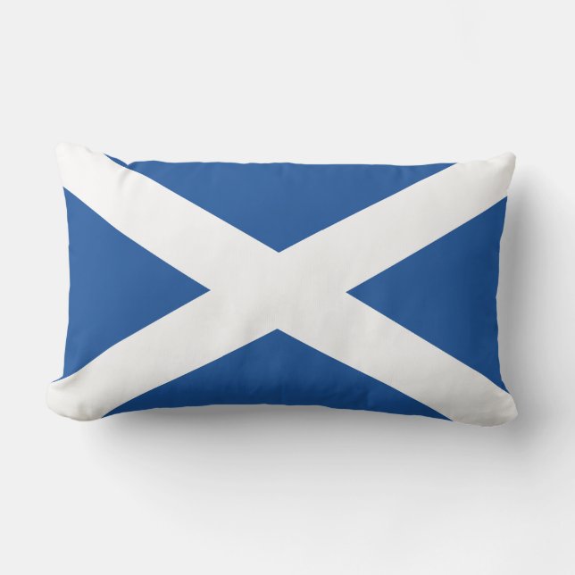 Scottish flag of Scotland blue lumbar throw pillow (Front)