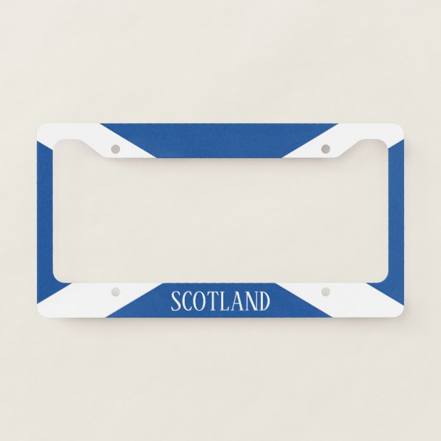 Scottish flag of Scotland car license plate frame (Front)