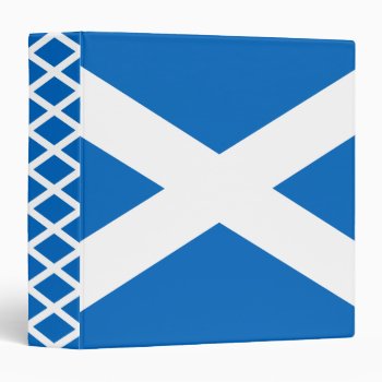 Scottish Flag Of Scotland Saint Andrew’s Cross 3 Ring Binder by Classicville at Zazzle