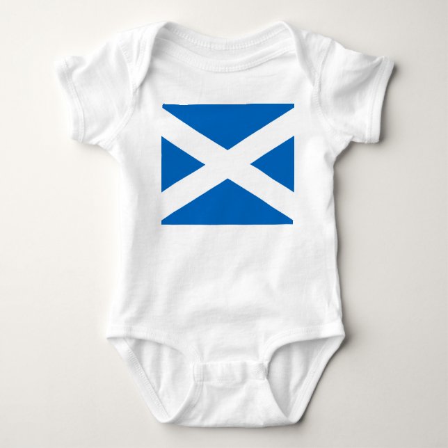 Scottish Flag of Scotland Saint Andrew’s Cross Baby Bodysuit (Front)