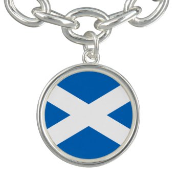 Scottish Flag Of Scotland Saint Andrew’s Cross Charm Bracelet by Classicville at Zazzle