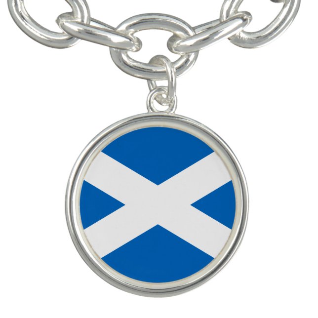 Scottish Flag of Scotland Saint Andrew’s Cross Charm Bracelet (Design)