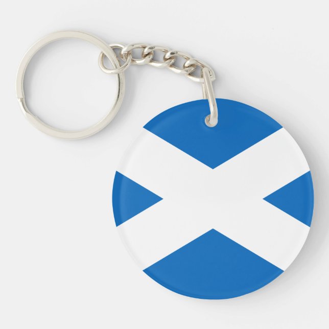 Scottish Flag of Scotland Saint Andrew’s Cross Keychain (Front)