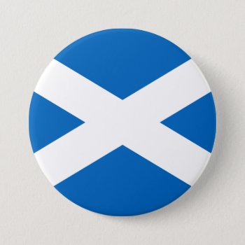 Scottish Flag Of Scotland Saint Andrew’s Cross Pinback Button by Classicville at Zazzle