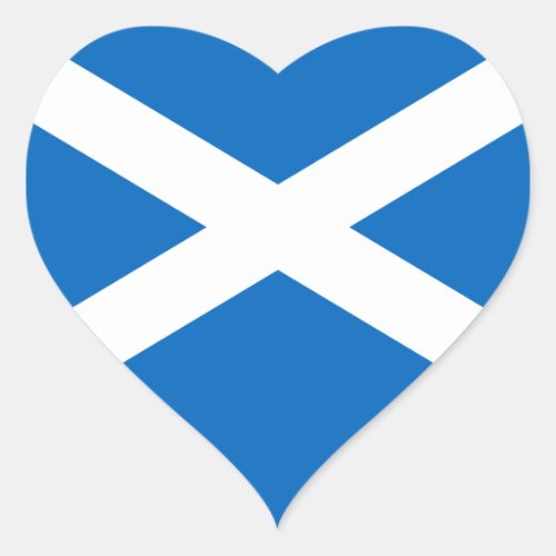 Scottish Flag of Scotland Saint Andrews Cross Sal Heart Sticker