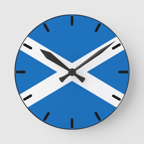 Scottish Flag of Scotland Saint Andrews Cross Sal Round Clock