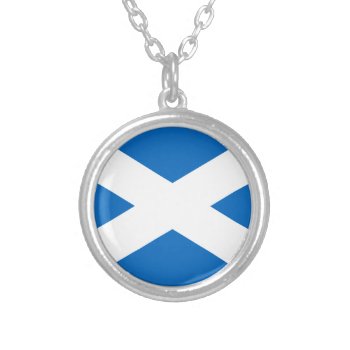 Scottish Flag Of Scotland Saint Andrew’s Cross Sal Silver Plated Necklace by Classicville at Zazzle