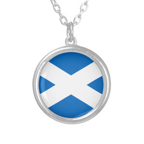 Scottish Flag of Scotland Saint Andrews Cross Sal Silver Plated Necklace