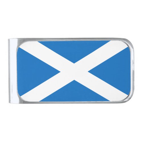 Scottish Flag of Scotland Saint Andrews Cross Silver Finish Money Clip