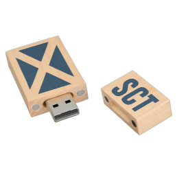 Scottish flag of Scotland wood USB flash drive