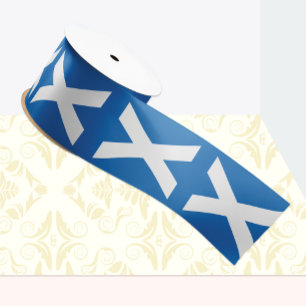 Scottish Flag Patriotic Ribbon, Scotland Satin Ribbon