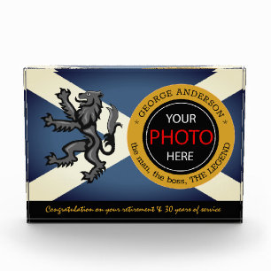 Scottish Flag Photo Block & Scotland / name badge