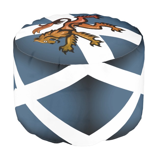 Scottish Flag & Rampant, Scotland house /sports Vi Pouf (Angled Front)