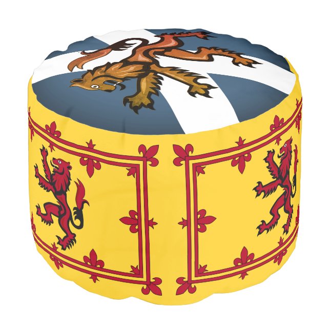Scottish Flag & Rampant, Scotland house /sports VI Pouf (Angled Front)